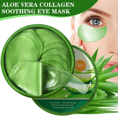 Masque pour les yeux au collagène à l'aloe Vera, 60 pièces, Anti-cernes, sacs pour les yeux, hydratant, raffermissant, acide hyaluronique, patchs pour les yeux, soins de la peau