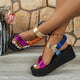 Sandales à plateforme 2025 été plat femmes chaussures pied talons hauts sandales de plage en plein air tout-match pantoufles décontractées grande taille sandales