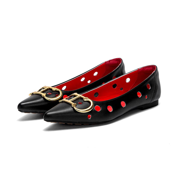 CHCH chaussures plates pour femmes 2025 nouveau Design de poinçonnage chaussures pour femmes pointues Simple anti-dérapant