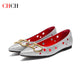 CHCH chaussures plates pour femmes 2025 nouveau Design de poinçonnage chaussures pour femmes pointues Simple anti-dérapant