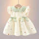 Robe d'été pour petites filles, tenue de princesse élégante en dentelle, manches à volants, douce et mignonne, col de poupée, vêtements pour enfants, A1229