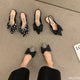 Baotou-Sandales pointues à talons bas pour femmes, bride fine, talons hauts, mode estivale, 2022