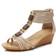 YAERNIWomen-Sandales à fermeture éclair pour femmes, chaussures ouvertes à fleurs, sangle arrière compensée, décontractées, bande étroite, mode, été