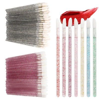 Ensemble de pinceaux à lèvres en cristal, baguettes de brillant à lèvres, applicateurs pour Extension de cils, pinceaux de maquillage, outils de beauté, vente en gros, 300/500 pièces