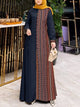 ZANZEA-Robe Maxi à Manches sulfpour Femme, Hijab, Col Rond, Musulmane, Islamique, Patchwork, Éducatif, Décontracté, Abaya