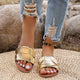 Sandales plates d'été De couleur unie, pantoufles d'extérieur à bout ouvert, chaussures De plage pour femmes, grande taille, diapositives, 2025 ﻿