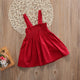 Robe d'été sans manches pour bébé fille de 0 à 36 mois, avec nœud mignon, sans bretelles, dos nu, robe de princesse pour nourrissons filles, rouge uni