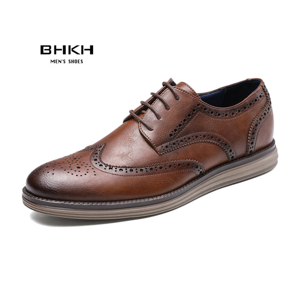 BHKH 2025 automne homme chaussures habillées en cuir véritable à lacets hommes chaussures décontractées intelligent affaires bureau travail chaussures hommes chaussures