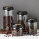 Pot de bonbons transparent pour la maison, stockage du thé, pot de grains de café, presse, pot en verre sous vide, garde au frais