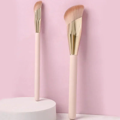 Brosse à fond de teint, tête Oblique, correcteur, crème liquide pour le visage, poudre, pinceaux de maquillage, outil de beauté pour Contour du visage, 1/2 pièces