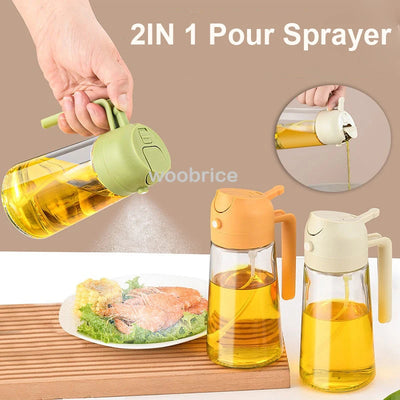Bouteille de pulvérisation d'huile de type presse 2 en 1, 500ML, pulvérisateur d'huile de cuisine, bouteille de pulvérisation pour Barbecue en plein air, Sauce au vinaigre