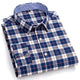 Chemises Oxford à manches longues pour hommes, 100% coton, décontracté, Plaid doux, coupe régulière, robe formelle, chemisier social, vêtements masculins S-7XL