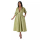 AJ4383 robe chemise Micro-Popping à la mode pour femmes coupe ample à manches longues robe longue Style européen et américain