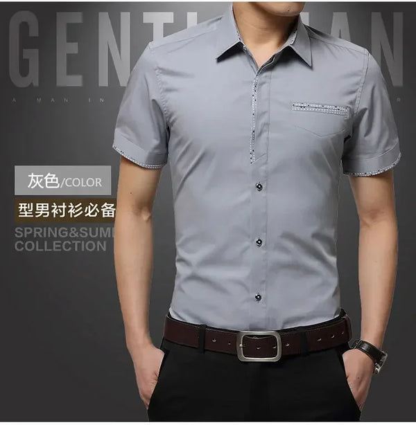 2025 été nouvelle chemise pour hommes marque de luxe hommes coton manches courtes robe chemise col rabattu Cardigan chemise hommes vêtements