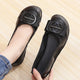 Chaussures décontractées en cuir véritable pour femmes, mocassins ronds à enfiler, chaussures de marche plates en cuir de vache, 2024