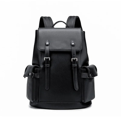 Sac à dos en cuir solide de luxe pour hommes, sac d'école de grande capacité pour hommes, sac à dos pour ordinateur portable de voyage d'affaires, nouvelle mode