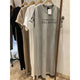 Robe d'été fine, grande taille, ample, manches courtes, pour femmes, nouvelle lettre imprimée, Simple, col rond, 2025