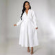 AJ4383 robe chemise Micro-Popping à la mode pour femmes coupe ample à manches longues robe longue Style européen et américain