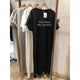 Robe d'été fine, grande taille, ample, manches courtes, pour femmes, nouvelle lettre imprimée, Simple, col rond, 2025