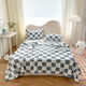 Couverture en flanelle à motif damier, 1 pièce, douce et confortable, pour sieste, canapé-lit, bureau, adaptée à tous