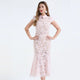 Robe midi en dentelle à fleurs d'été pour femmes, robe de plage bohème, robe de vacances à broderies florales, robes longues pour filles, robes de fête