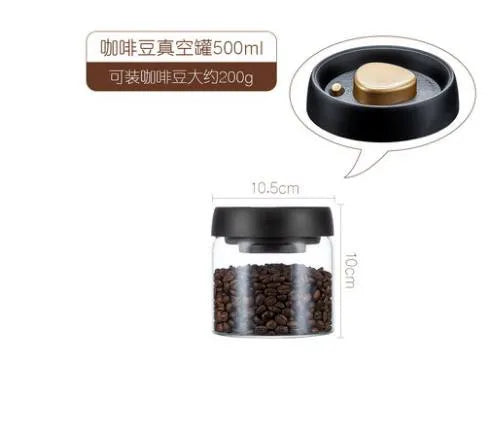 Pot de bonbons transparent pour la maison, stockage du thé, pot de grains de café, presse, pot en verre sous vide, garde au frais
