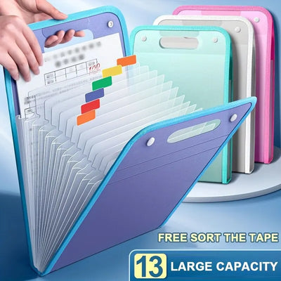 Dossiers de fichiers de poche portables, format lettre A4, document macaron, accordéon, évaluation des irritations, chambre, bureau, rangement à domicile, 13