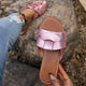 Sandales plates d'été De couleur unie, pantoufles d'extérieur à bout ouvert, chaussures De plage pour femmes, grande taille, diapositives, 2025 ﻿
