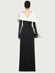 DEAT robe élégante plissée asymétrique Cape à manches longues contraste couleur femmes robes de soirée 2026 printemps nouveau 35Z1621