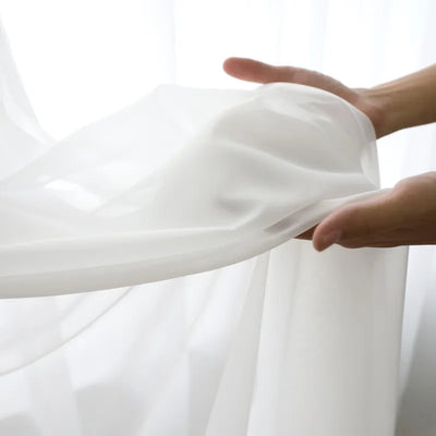 Rideaux Blancs Modernes Unicolores Transparents pour Salon, Chambre, Balcon, Stores de Fenêtre Transparents, Décoration de Mariage