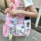 Nouveau mignon main Ulzzang Y2k Ita sac pour les filles grande capacité à la mode à pois toile sac à bandoulière décontracté transport fourre-tout sac