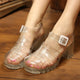 Été femmes nouvelles sandales Transparent talons hauts plate-forme sandale femmes décontracté gelée chaussures dame carré Bling Sandalias Mujer