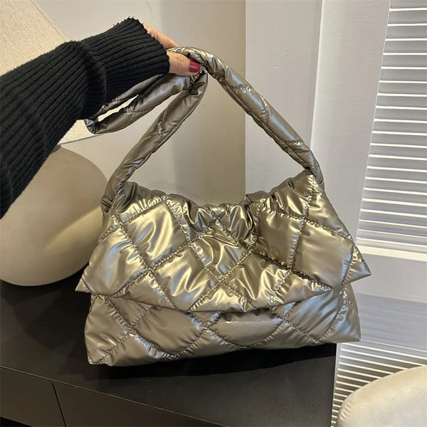 Espace coton concepteur sous les bras sac hiver luxe vers le bas rembourré dames sac fourre-tout femmes matelassé grande capacité sac à main Shopper sac