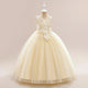 Robes de demoiselle d'honneur blanches pour adolescentes, robe de soirée de mariage en dentelle à fleurs pour enfants, robe de princesse élégante pour filles, robes de soirée formelles