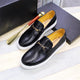 Mocassins plats faits à la main pour hommes, chaussures décontractées en cuir, chaussures de soirée formelles, bouton en métal, motif tissé, rendez-vous de luxe