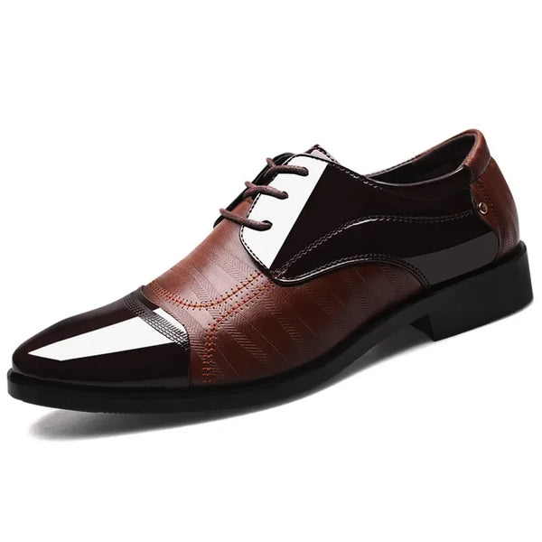 Chaussures provoqué en cuir décontractées pour hommes, chaussures formelles, chaussures trempées, noir, marron, anglais, luxe, bureau, fête, élégant