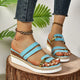 Pantoufles compensées pour femmes, sandales d'été à plateforme, chaussures de plage décontractées, diapositives de luxe durables, nouvelle collection 2024