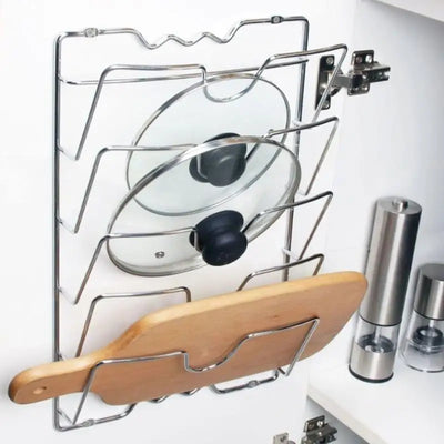 Support mural pour couvercle de Pot, organisateur de cuisine, couvercle de Pot à cinq couches, support multifonctionnel en métal sans rouille, support de rangement pour couvercle de Pot