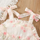 Robe d'été en mousseline de soie pour filles, jupe de plage Cool, belle fleur fragmentée, mode dames, jupe sans manches avec nœud