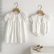 Robe d'été pour sœurs, body pour bébé, robe brodée de fleurs, barboteuse pour bébés filles, tenue pour tout-petits, tenues pour sœurs de famille