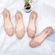 Sandales d'été décontractées pour femmes, chaussures respirantes creuses, chaussures Parker rondes, pantoufles en cristal de accent de MSI, mode