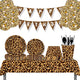 Vaisselle jetable animaux Safari, nappe imprimée léopard, assiettes, tasses, serviettes, ballons pour décorations de fête d'anniversaire Safari dans la Jungle
