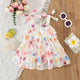 Robe d'été en mousseline de soie pour filles, jupe de plage Cool, belle fleur fragmentée, mode dames, jupe sans manches avec nœud