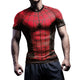Chemises de Compression pour hommes, T-Shirt de Cosplay araignée de bande dessinée à manches courtes, haut de super-héros élastique, vêtements de sport de Fitness, vêtements d'halloween