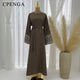 Abaya-Kimono brodé pour femmes, robe élégante, modeste, moyen-orient, türkiye, Eid Ramadan Kebaya, caftan marocain