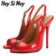 Sandales pour femmes 2025 chaussures d'été talons hauts Hey Si Mey tendances noir rouge dame pompes fête Slingback chaussure de danse femme grande taille