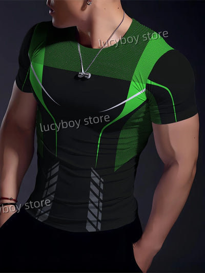 Entraînement musculaire Gym hommes t-shirt sport Fitness à manches courtes t-shirts séchage rapide course vêtements de sport hommes vêtements surdimensionnés hauts