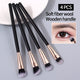 Pinceau de maquillage pour les yeux, manche en bois doux, brosse pour fard à paupières, brosse pour smuder, brosse pour détails, outil de beauté polyvalent, 4 pièces