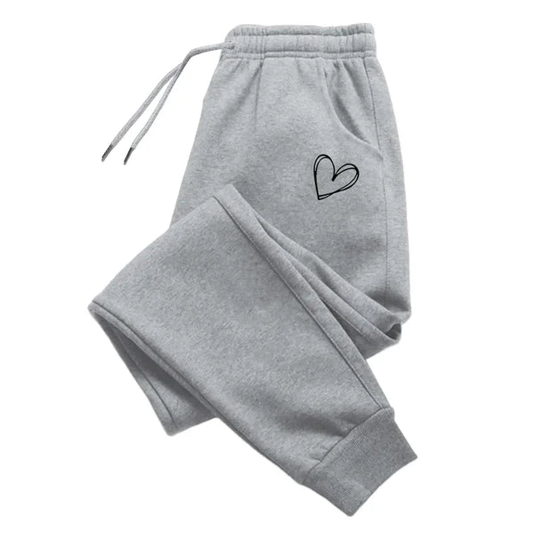 Pantalons de survêtement simples pour femmes, imprimé cœur, pantalons de sport décontractés, Fitness, survêtement, pantalons quotidiens de rue, automne et hiver, offre spéciale