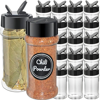 Ensemble de Bocaux en Plastique Réutilisables pour Épices et Herbes en Poudre, Accessoire de Cuisine